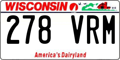 WI license plate 278VRM