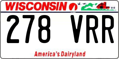 WI license plate 278VRR
