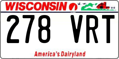 WI license plate 278VRT