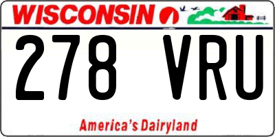 WI license plate 278VRU
