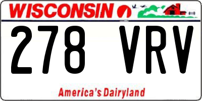 WI license plate 278VRV