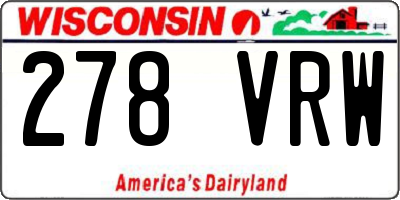 WI license plate 278VRW