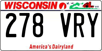 WI license plate 278VRY