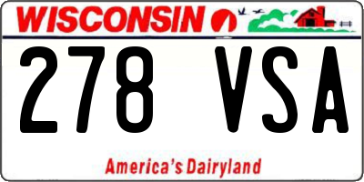 WI license plate 278VSA