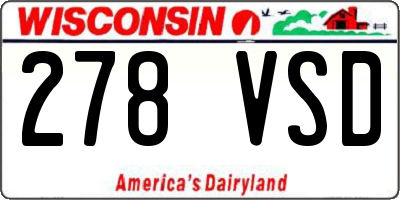 WI license plate 278VSD