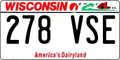 WI license plate 278VSE