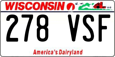 WI license plate 278VSF