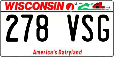 WI license plate 278VSG