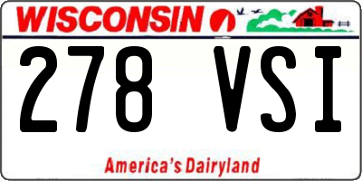 WI license plate 278VSI