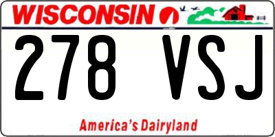 WI license plate 278VSJ