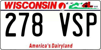 WI license plate 278VSP