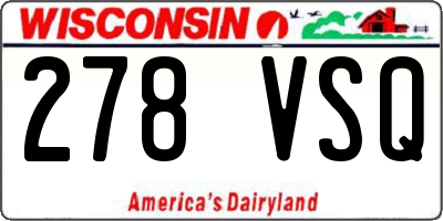 WI license plate 278VSQ