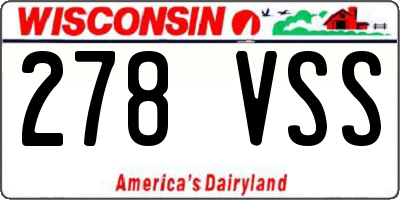 WI license plate 278VSS