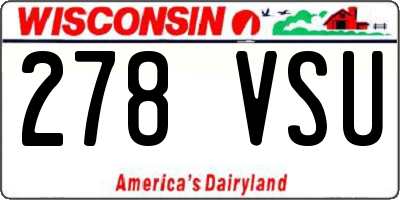WI license plate 278VSU