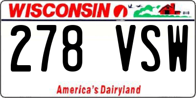 WI license plate 278VSW