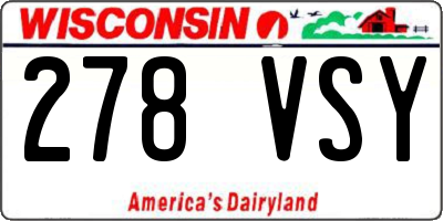 WI license plate 278VSY