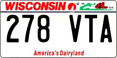 WI license plate 278VTA