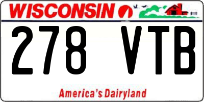 WI license plate 278VTB