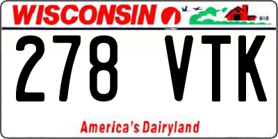 WI license plate 278VTK