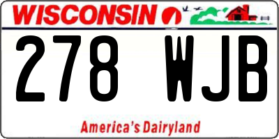 WI license plate 278WJB