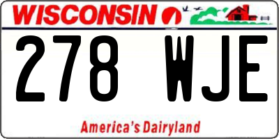 WI license plate 278WJE
