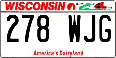 WI license plate 278WJG