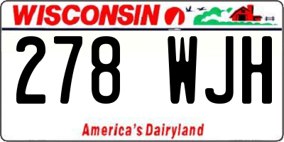 WI license plate 278WJH