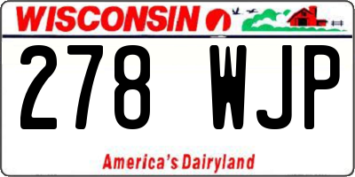 WI license plate 278WJP