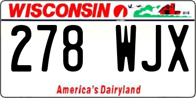 WI license plate 278WJX