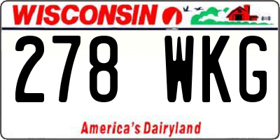 WI license plate 278WKG