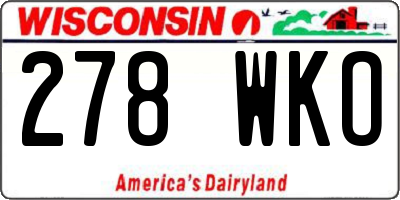 WI license plate 278WKO