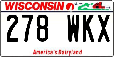WI license plate 278WKX