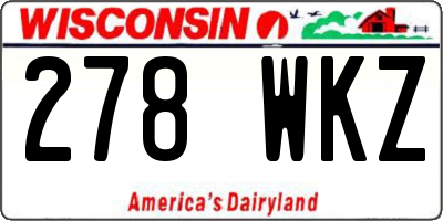 WI license plate 278WKZ