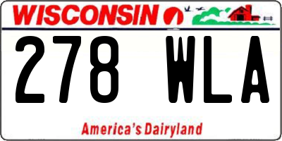 WI license plate 278WLA