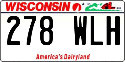 WI license plate 278WLH