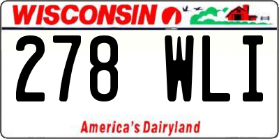 WI license plate 278WLI
