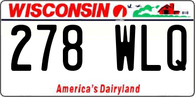 WI license plate 278WLQ