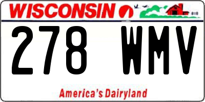 WI license plate 278WMV
