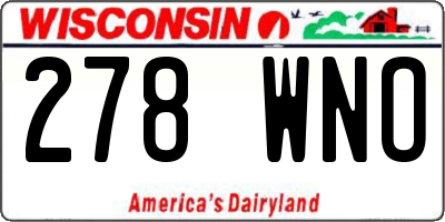 WI license plate 278WNO