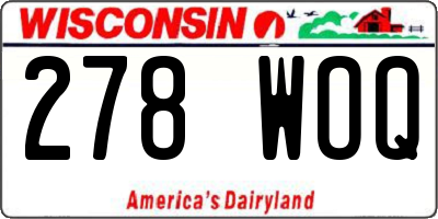 WI license plate 278WOQ