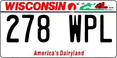 WI license plate 278WPL