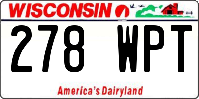 WI license plate 278WPT