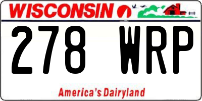 WI license plate 278WRP