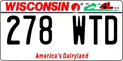 WI license plate 278WTD
