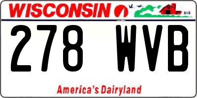 WI license plate 278WVB