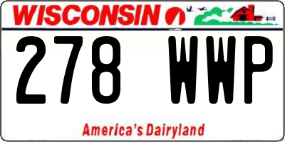 WI license plate 278WWP