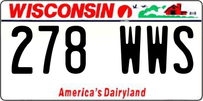 WI license plate 278WWS