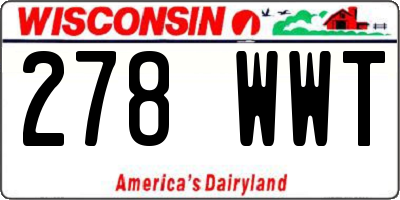 WI license plate 278WWT