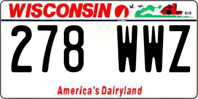 WI license plate 278WWZ