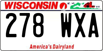 WI license plate 278WXA